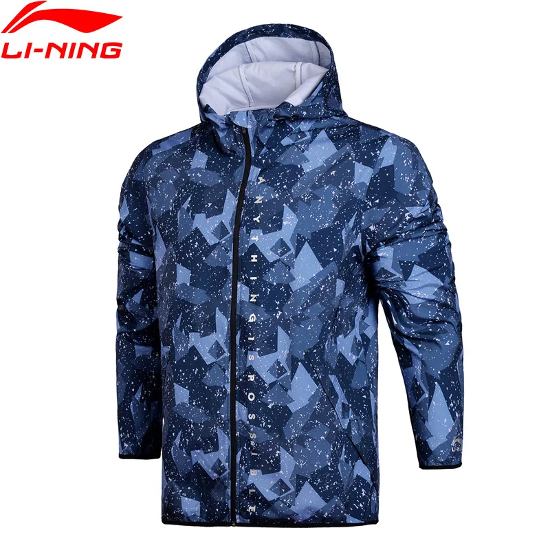 Li Ning Мужская трендовая ветровка с капюшоном Стандартная посадка умная толстовка