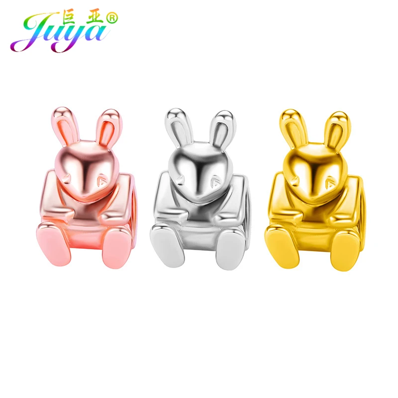 

Wholesale Panora Big Hole Original Basic Beads Findings Supplies Hollow Metal Rabbit Beads For Women Kids Snake Chains Bracelets