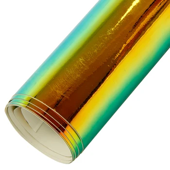 

138cmx30cm Black Holographic Rainbow Chrome Car Wrap Vinyl Wrap Sticker Air Bubble Free 54''x12''