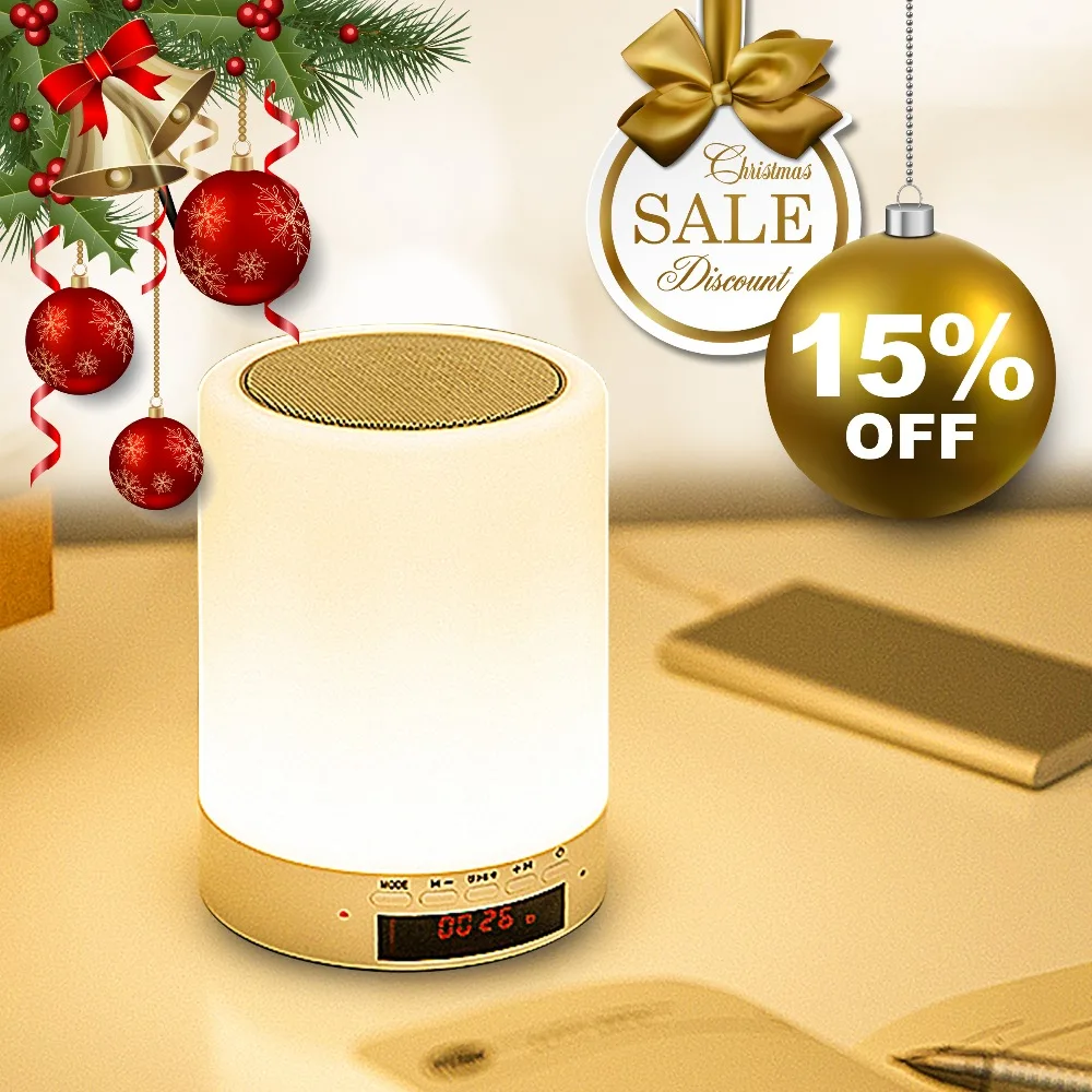 

Hot Dimmable Smart LED Desk Lamp Blue Tooth Music Player Touch Dimmer Bedroom Living Room Alam Speaker BT Night Light