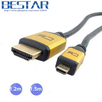 

Micro HDMI male to HDMI male 1.4 HDTV Cable 1.2m 1.5m 4ft 5ft
