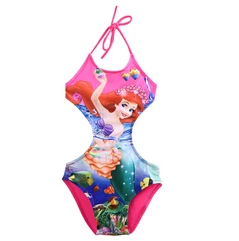Новые детские для маленьких девочек мультфильм перевязанной купальный костюм ванный комплект бикини танкини - Цвет: Красный