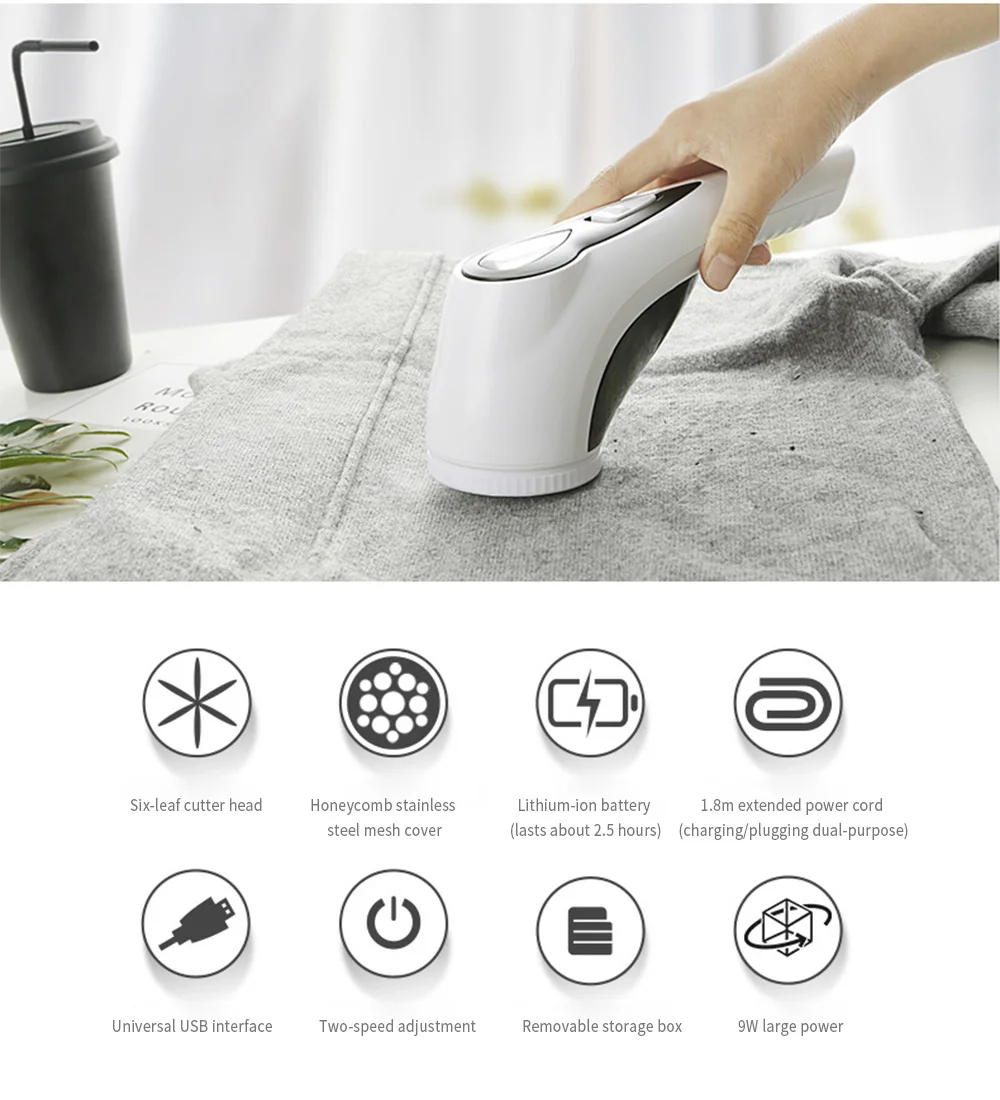 ZHIGAN M17 Rechargeable Pilling Machine Fabric Razor Clothes Hair Ball Trimmer