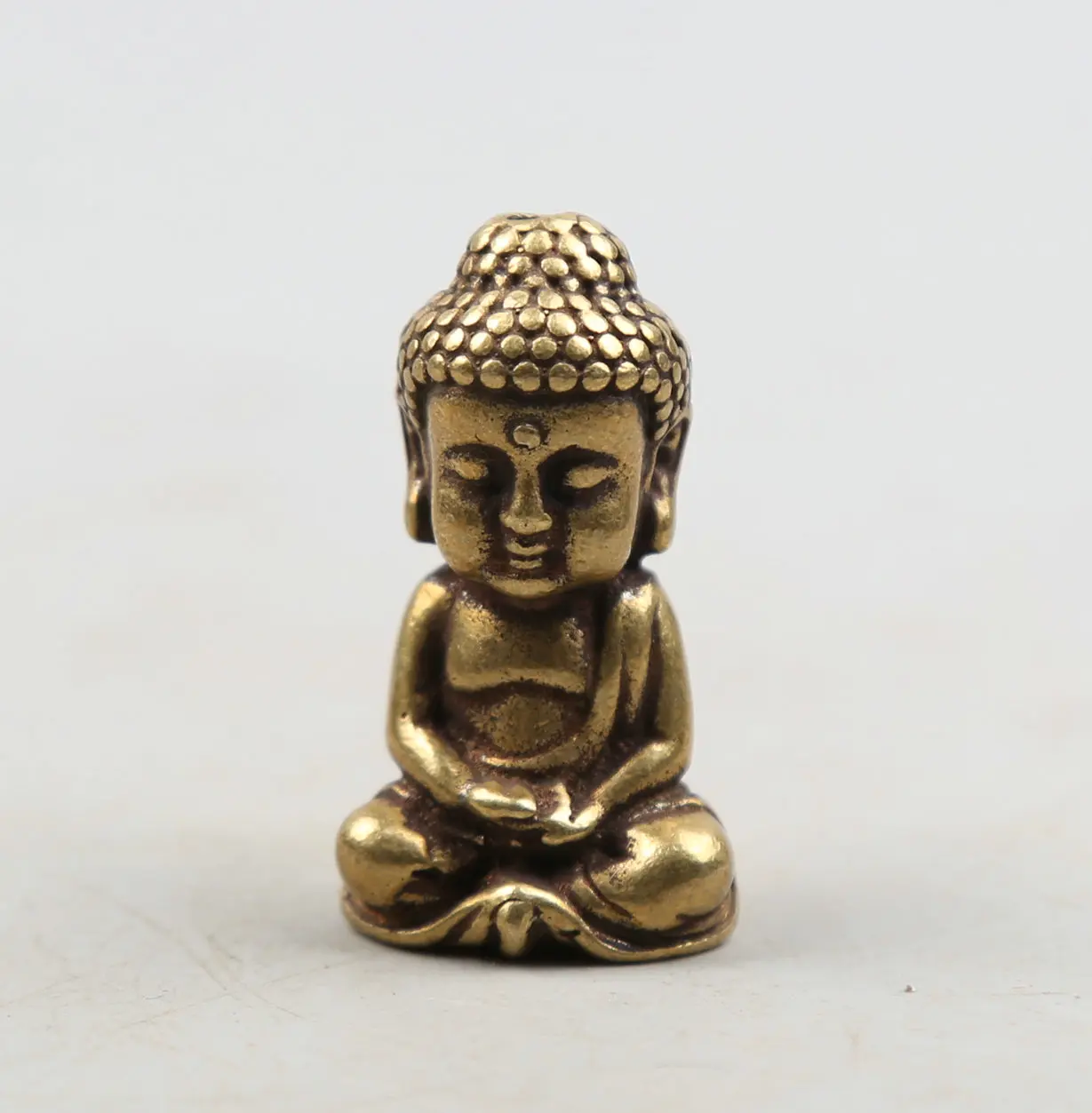 

36MM/1.4"Collect Curio Rare China Fengshui Small Bronze Exquisite Buddhism Sakyamuni Tathagata Buddha Pendant Statue Statuary39g