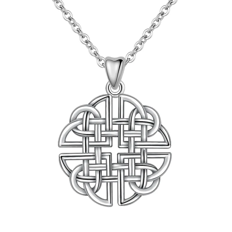 Pendant and chain Юдора 925 пробы серебро Селтикс узлы любви Винтаж кулон Цепочки и ожерелья Юбилей подарки серебро Селтикс Jewelry CYD238 - Окраска металла: Pendant and chain