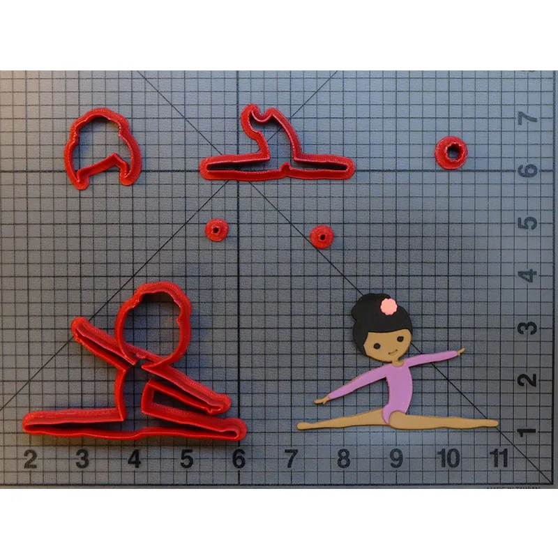 

Gymnast Girl Cookie Cutter Set Fondant Cupcake Top Mould Made 3D Printed Cookie Cutter Set Cake Mold Biscuit Stamp Molds