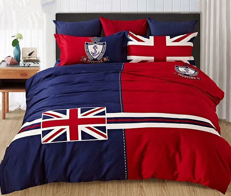 British Flag Bedding Sets Stripe Quilt Duvet Cover Bedspreads Bedsheets