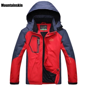 Mountainskin 5XL Для мужчин весенние Флисовые Куртки Softshell Спорт на открытом воздухе Водонепроницаемый пальто Пеший Туризм походы кемпинг мужской пиджак RM019 - изображение