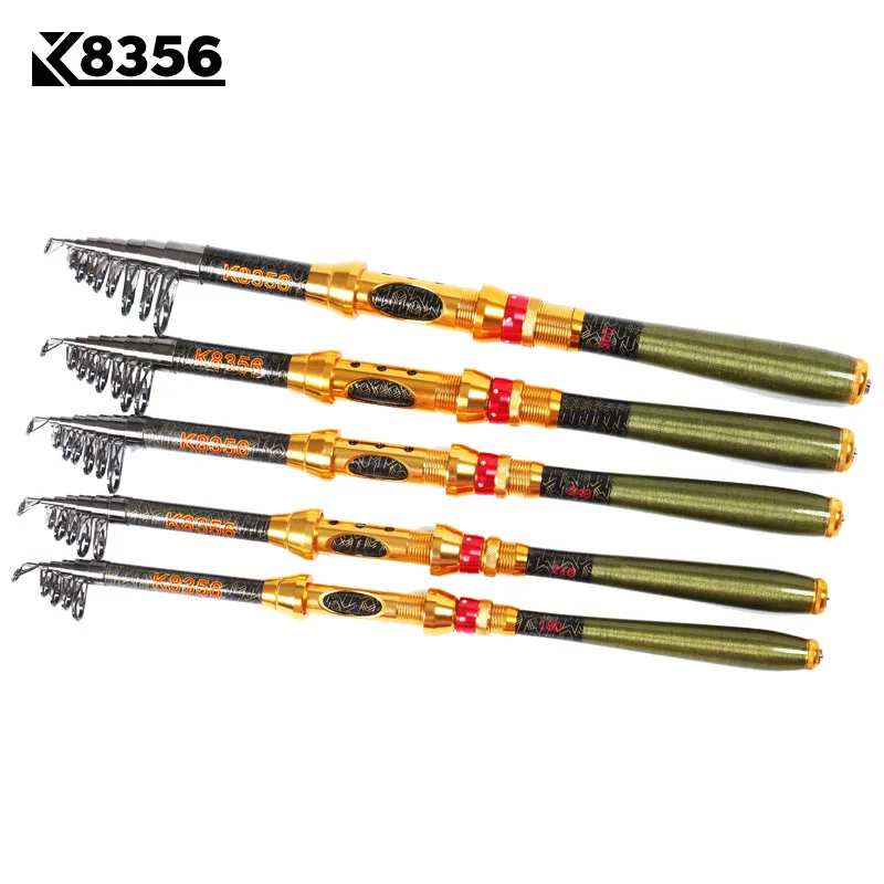 K8356 99% Carbon 1.8M 2.1M 2.4M 2.7M 3.0M Portable Telescopic Fishing Rod Spinning Fish Hand Fishing Tackle Sea Rod Ocean Rod