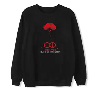 

Exid new album i love you same all member name printing o neck pullover hoodies kpop unisex fleece/thin loose sweatshirt