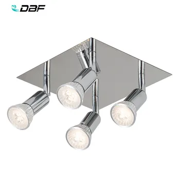 

[DBF]Square GU10 Ceiling Light Living Room Adjustable 4-Light Ceiling Spots Bedroom LED Kitchen Surface Mount Ceiling Spot Light