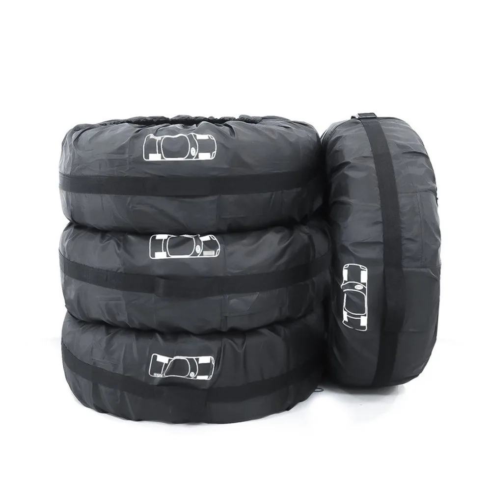 

4Pcs Spare Tire Cover Case Polyester Winter and Summer Car Tires Storage Bag Automobile Tyre Accessories Vehicle Wheel Protector