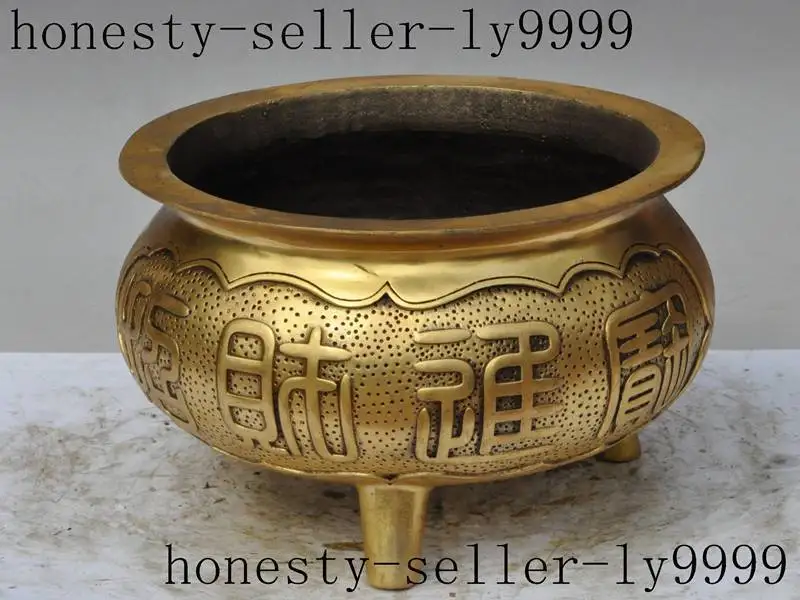 

Crafts statue marked old chinese tibet buddhism brass temple joss statue Incense Burner Censer halloween