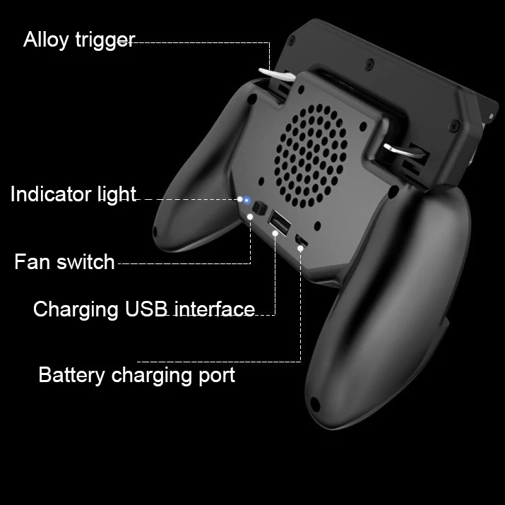 Mobile Phone L1R1 Controller Holder with Cooling Fan Dzhostik for Phone smartphone games triggers f