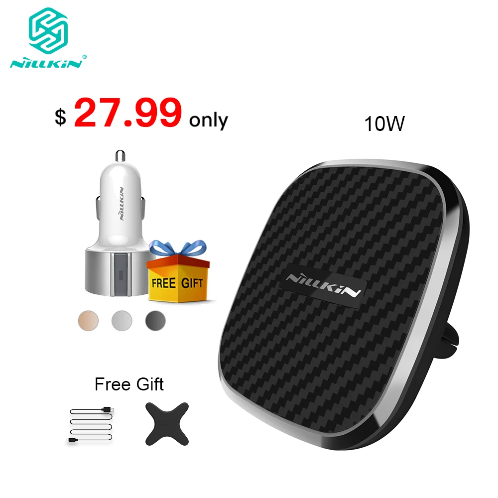

Nillkin 10W Fast Wireless Car Charger Magnetic Holder Qi Charging Pad for iPhone Xs Max X 8 for Xiaomi 9 8 S10 S10+ Car Adapter