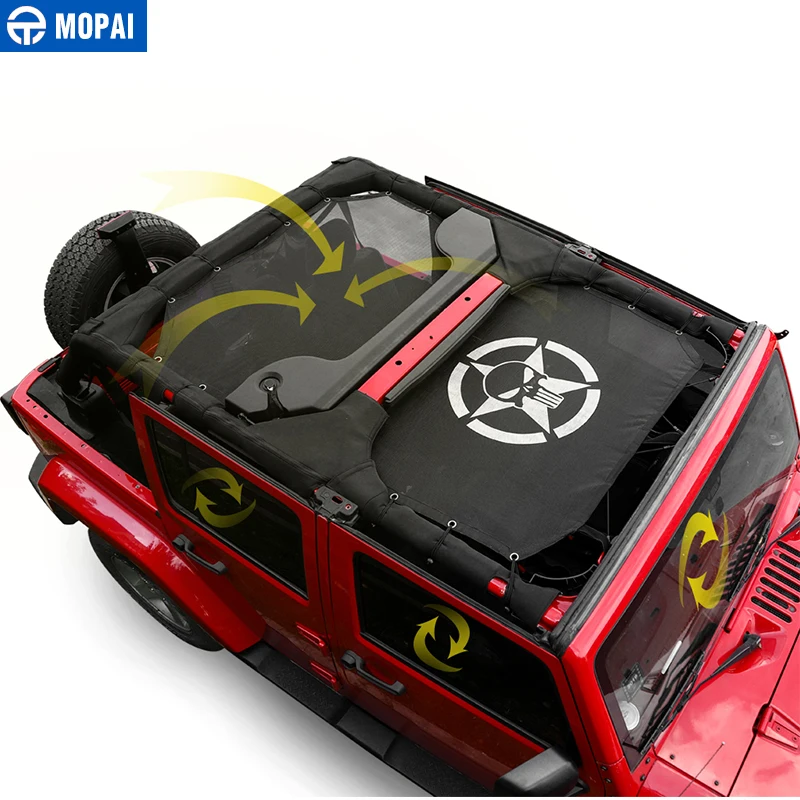 Защитная сетка от солнца MOPAI 2/4 для Jeep Wrangler JK 2007 2017|Автомобильные чехлы| |