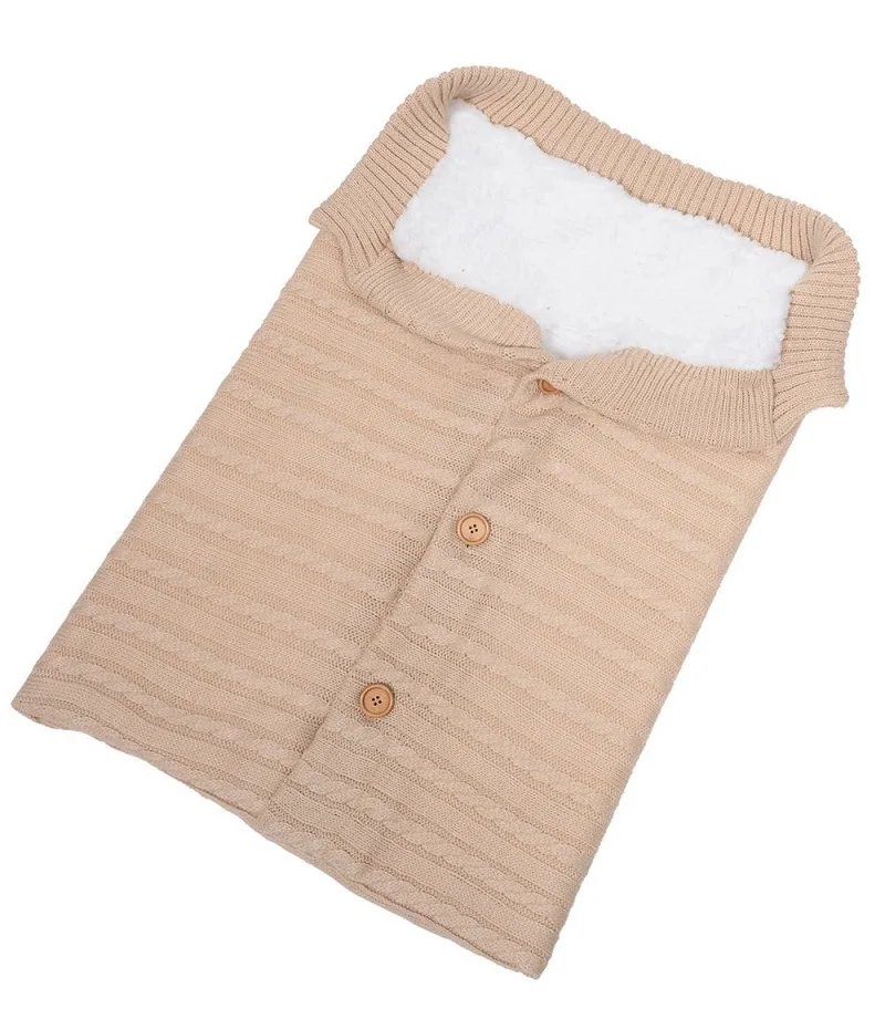 Детский спальный мешок CALOFE, уплотненный конверт, зимняя детская коляска, спальный мешок, вязаный спальный мешок, пеленка для новорожденных