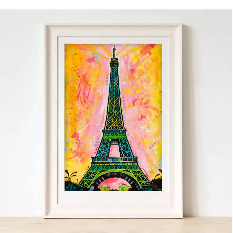 EiffelTower HD Печать на холсте Морден абстрактная живопись маслом домашний офис