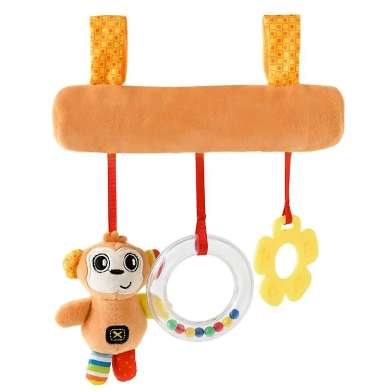 Мультфильм животных кровать колокола Погремушка для малышей коляска Детские со скрипом кроватки погремушка кровать коляска висящий