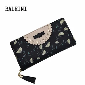 

flowers tassel Women Wallet female long zipper women purse large capacity coin wallet purse brand new Fashion phone clutch