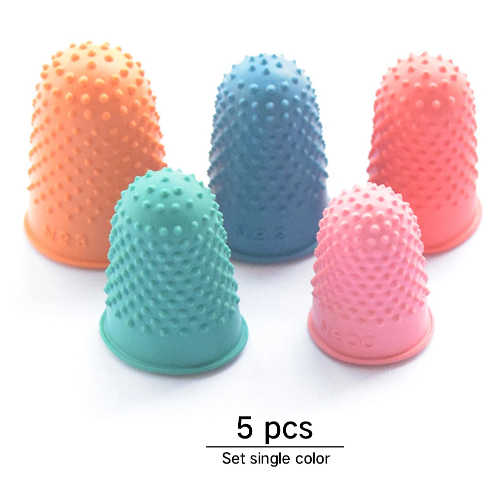 

5Pcs Rubber Craft Quilter Needlework Sewing Thimble Protector Counting Finger Tip Cone