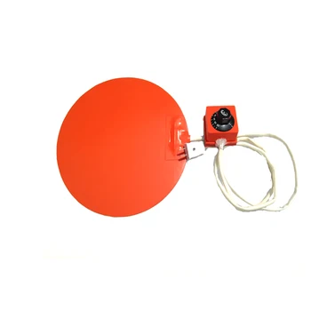 

110v 600w Diameter 300*1.5mm silicone heater for machine adhesive 1 side dial thermostat on wire 1700mm lead wire