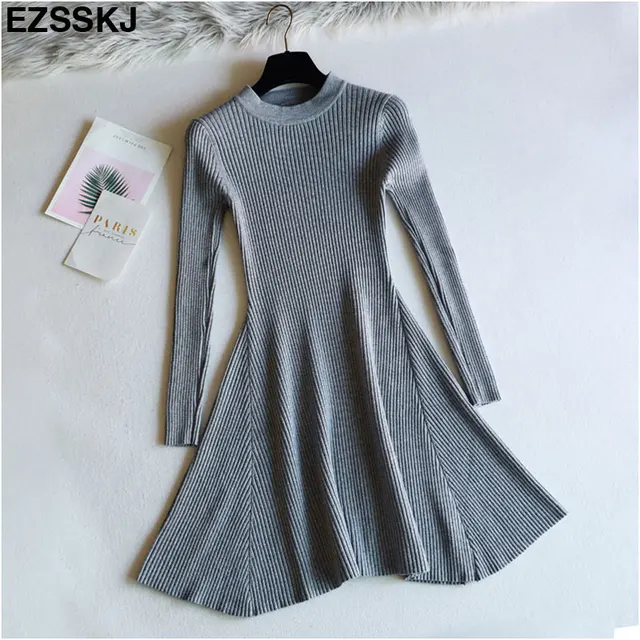 US $17.99 40% OFF|chic Autumn Winter black Sweater Dress Women o neck Long Sleeve A Line thick Knit mini Dress female girl short bodycon US $17.99 40% OFF|chic Autumn Winter black Sweater Dress Women o neck Long Sleeve A Line thick Knit mini Dress female girl short bodycon