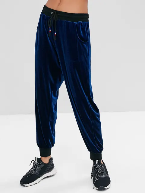 zaful women velvet drawstring