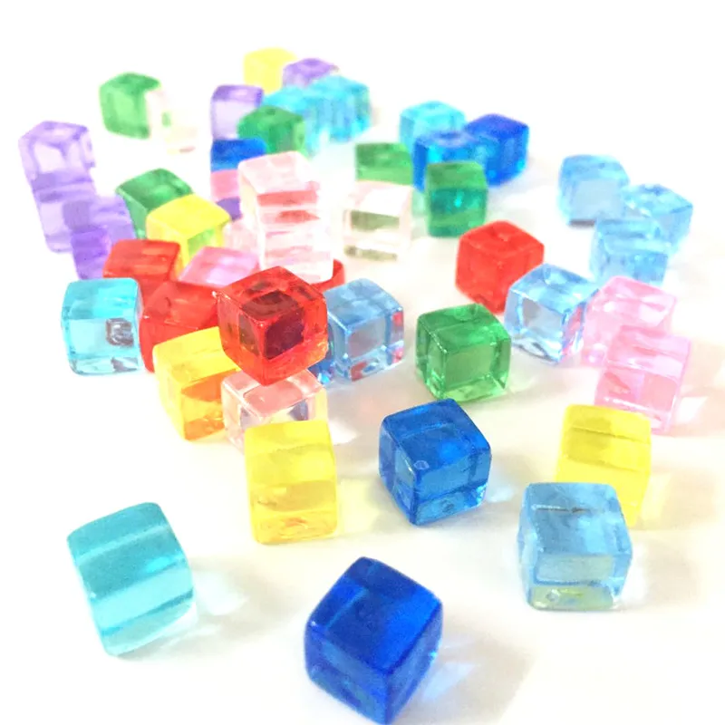 50 шт./компл. 8 мм Прозрачный квадратный угол красочные Кристальные кости шахматная фигура прозрачный правый угол сито для игры-головоломки - Цвет: Mix Color