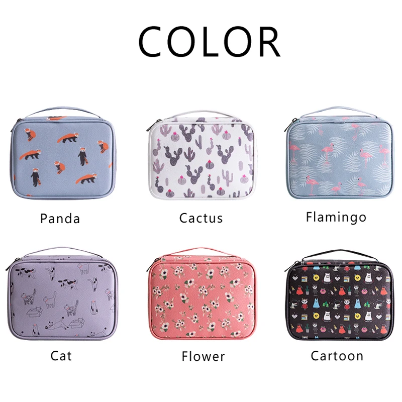 جديد السفر للماء بو التجميل حقيبة فلامنغو المهنة التجميل ماكياج مربع بسيط الوردي سلسلة امرأة منظم فرش الماكياج