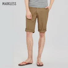 Markless шорты мужские Моды Случайные Короткие Хлопок Тонкий колен Летние Шорты МужчиныТонкий Пляж Капри DKA5917M
