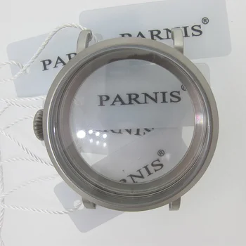 

46mm Matte Silver Gray Stainless Steel Watch Case fit 6498 6497 Movement,Watch Part Case with Mineral Crystal Glass