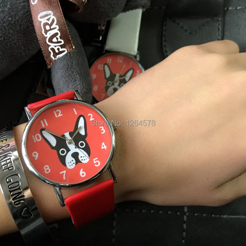 Стиль Newgate Mr Nipper Woof часы, Винтажный французский Бульдог Дизайн Простой Кожаный ремешок Кварцевые женские часы с рисунком собаки часы