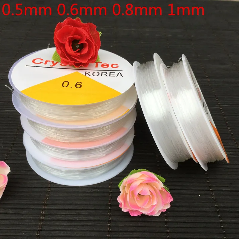 

0.5/0.6/0.8/1mm Transparent Elastic Line White Beading Wire Crystal Cord/Thread/String Jewelry Findings for DIY beads