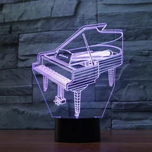 Lava декоративные лампы фортепиано модель Иллюзия Лава guit лампа светодиодный USB лава лампа 7 цветов Изменение Новинка Спальня Ночник музыка