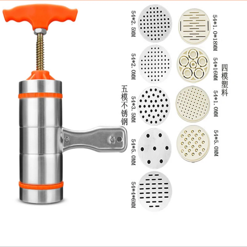 Руководство макаронами машина дома ручной работы из нержавеющей стали лапши нажатия машина различных форм Овощной Фрукты соковыжималка 8