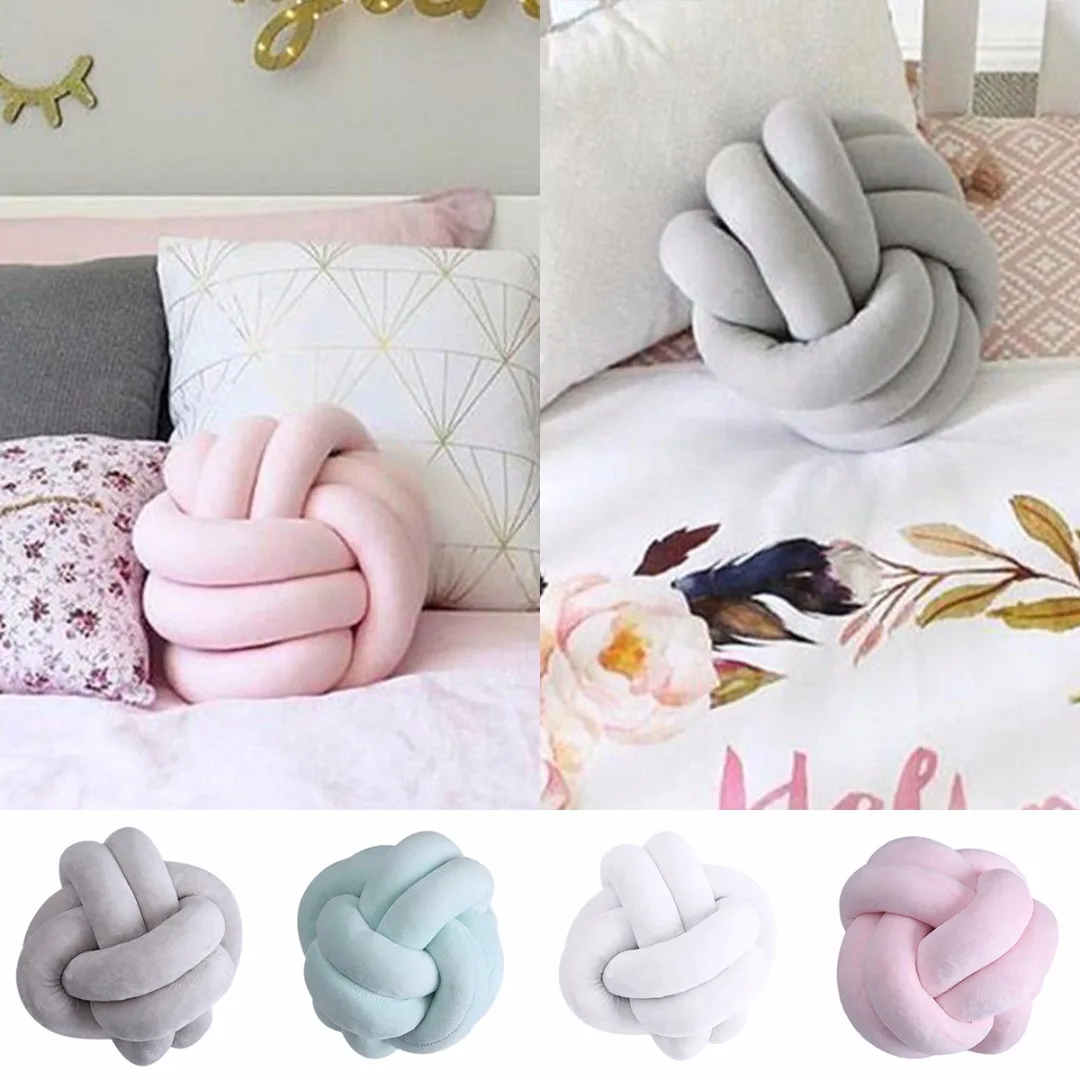 Creative Soft Knot Cushion Knotted Ball Pillow Home Sofa Office Decor Pillow