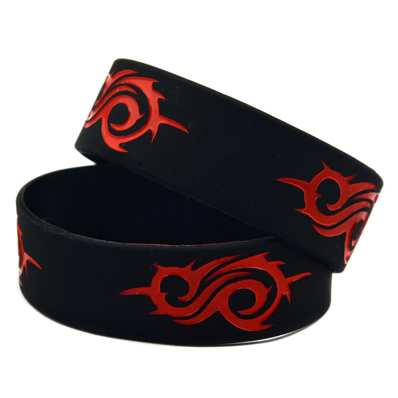 

1PC One Inch Wide Slipknot Music Bangle Debossed Silicone Wristband