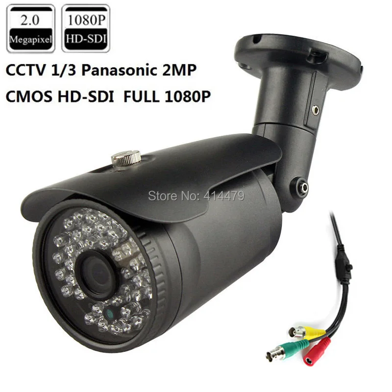 

CCTV 2MP CMOS HD Panasonic 1080P Waterproof Outdoor SDI IR Security Camera 3.6mm 3MP Lens 42pcs LED Metal Case
