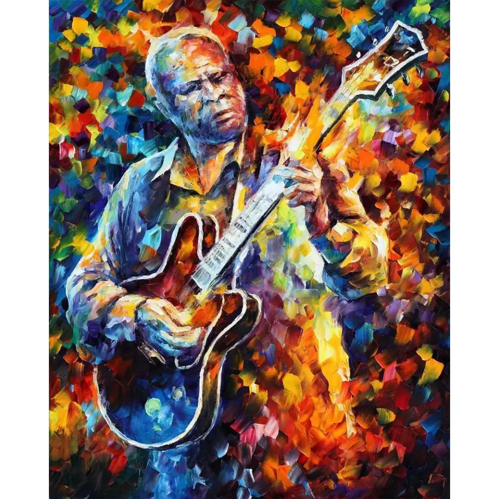 Палитра ножей картина маслом портрет bb king long nights современное искусство Высокое