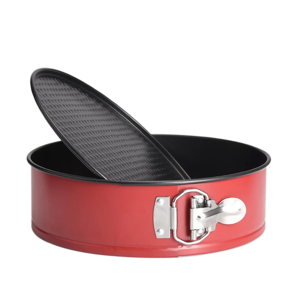 

GODWJ 7inch 18cm Carbon Steel Red Cake Mold Kitchen Round Cake Decorating Tools With Lock Buckle Baking Dish Pan Mousse Ring