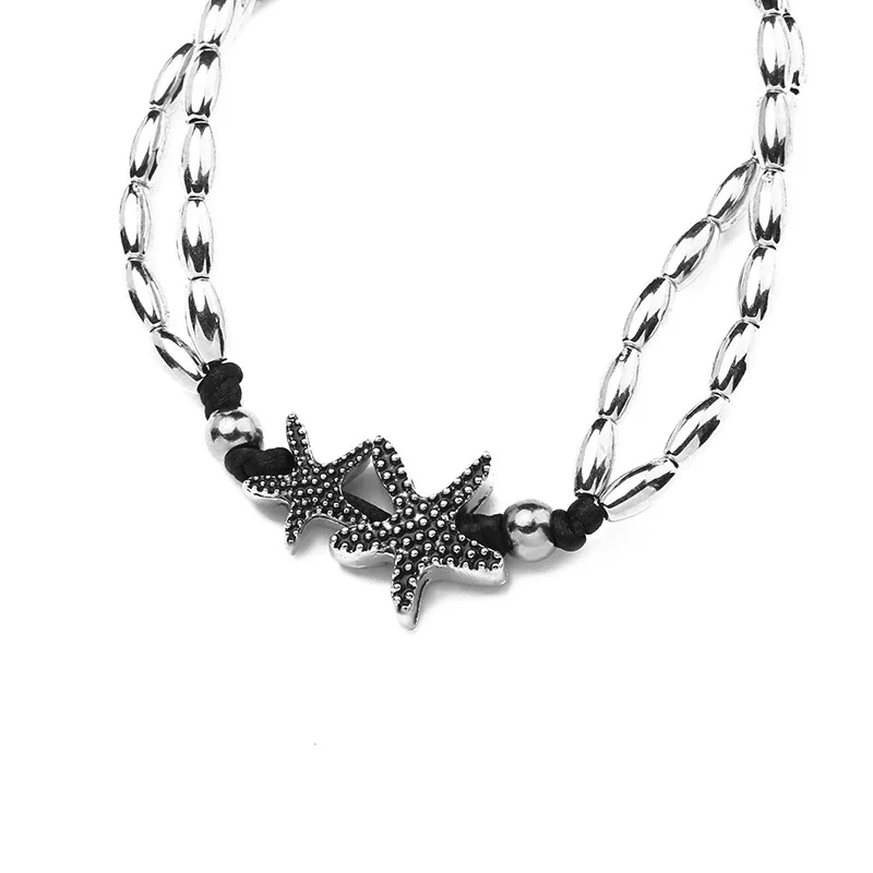 Star Fish Ankle Bracelet Vintage Silver Beaded Anklet For Women Enkelbandje Foot Jewelry Bohemian Barefoot Beach Boho Jewelry - Image 5
