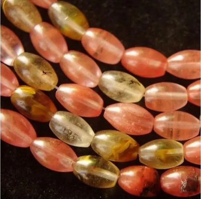 

8x12mm Watermelon Tourmaline Rice Loose Bead 15'' #@
