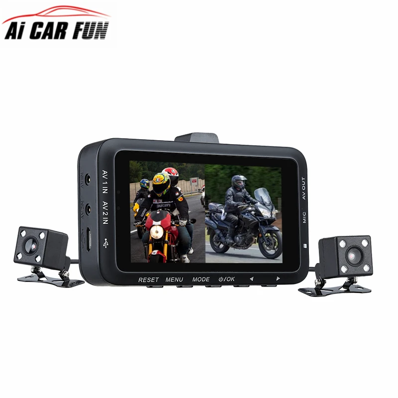 

DV168 1080P Dash Cam 2.7-inch 130 degree Dual Camera Motorcycle Driving Video Recorder with Front and Rear View Camera