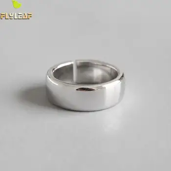 

Flyleaf INS Minimalism Smooth Width Open Rings For Women 100% 925 sterling silver Fashion Jewelry