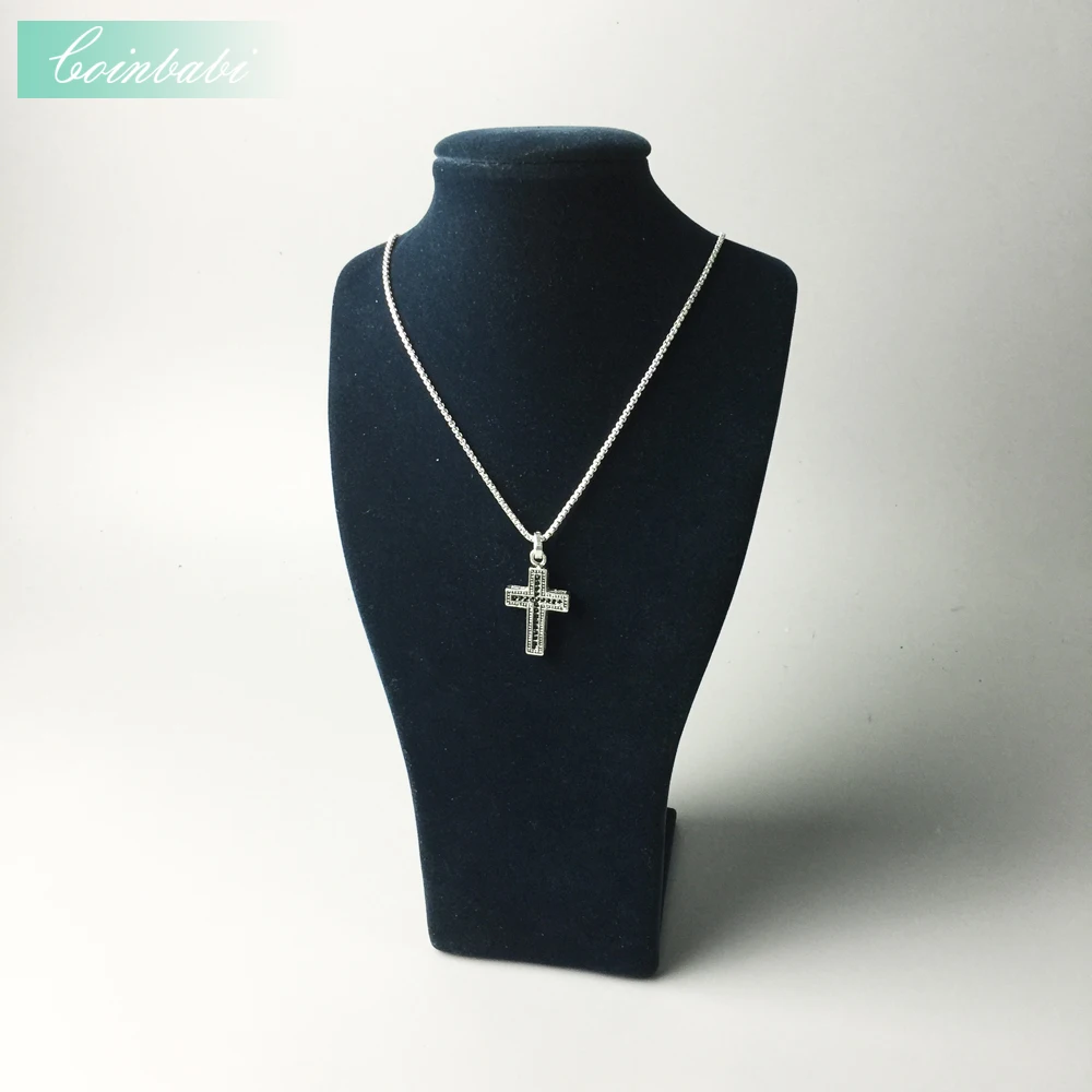 Ожерелье с цепочкой, черный крест, подарок для мужчин и женщин, Томас Стиль, сердце, TS 925 пробы, серебро, модное ювелирное изделие