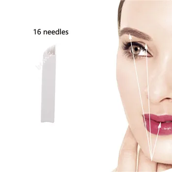 

Tattoo Needle Makeup 20PCS 16 pin Sterilized Permanent Makeup Eyebrow 3D Embroidery For Tattoo Eyebrow Pen Tattoo Needle Blade