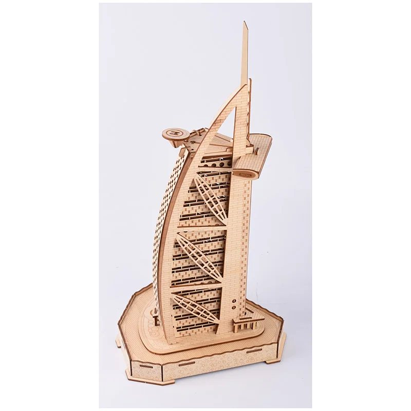 Burj Al Arab Дубай отель парусский 3D деревянная модель головоломка лазерная резка