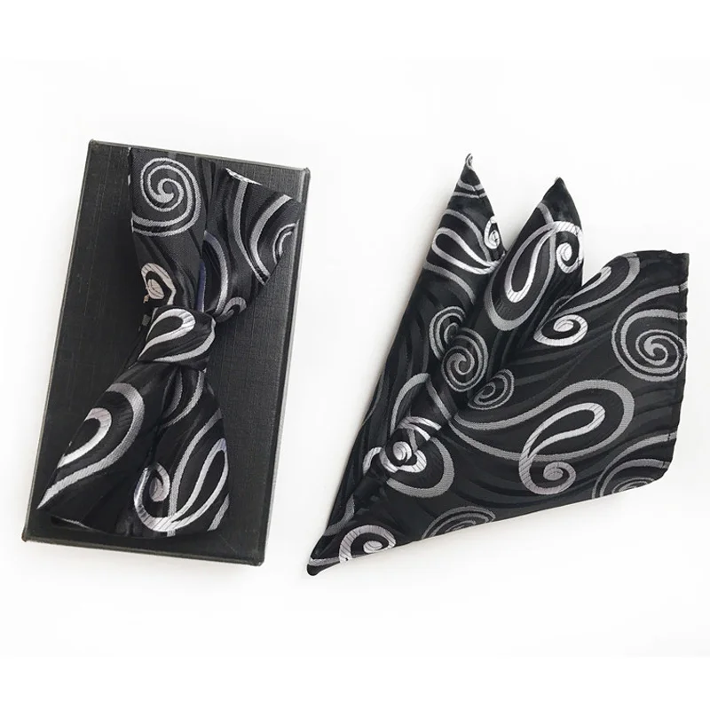 Мужской модный галстук-бабочка набор жаккардовый тканый галстук-галстук набор уникальный галстук-бабочка узел бабочка с карманом квадратный