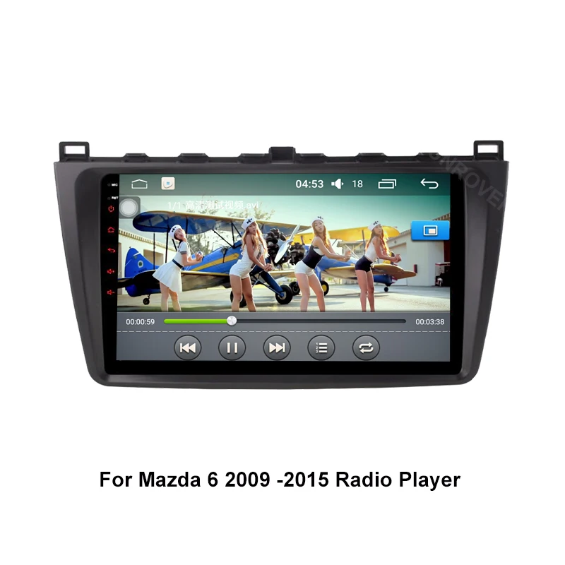 Top Funrover 9" 2 din car dvd player multimedia for MAZDA 6 2008-2015 mazda6 android 8.0 gps stereo headunit radio dvr obd2 wifi rds 4